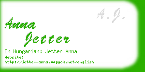 anna jetter business card